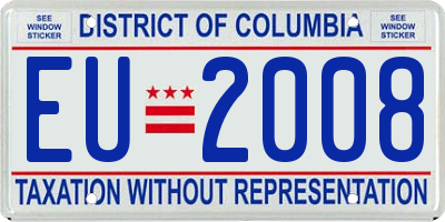 DC license plate EU2008