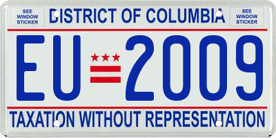 DC license plate EU2009