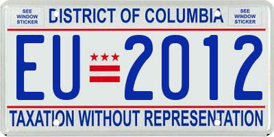 DC license plate EU2012