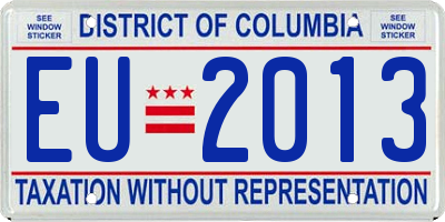 DC license plate EU2013