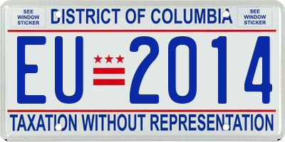DC license plate EU2014