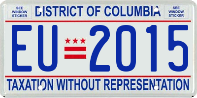 DC license plate EU2015