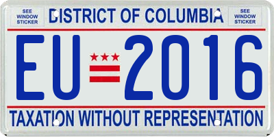 DC license plate EU2016