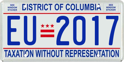 DC license plate EU2017