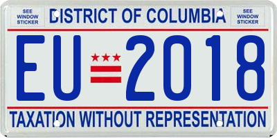 DC license plate EU2018