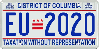 DC license plate EU2020