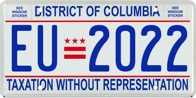 DC license plate EU2022