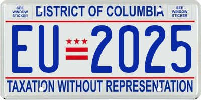 DC license plate EU2025