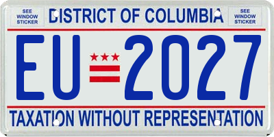 DC license plate EU2027