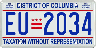 DC license plate EU2034