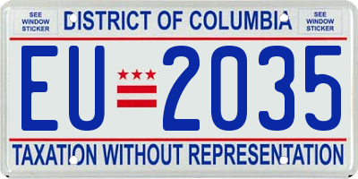 DC license plate EU2035