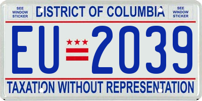 DC license plate EU2039