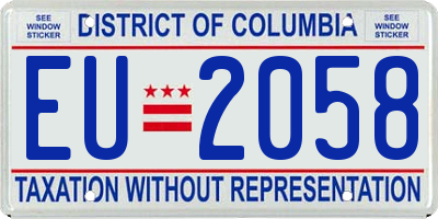 DC license plate EU2058