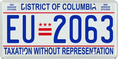 DC license plate EU2063