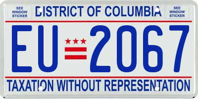 DC license plate EU2067