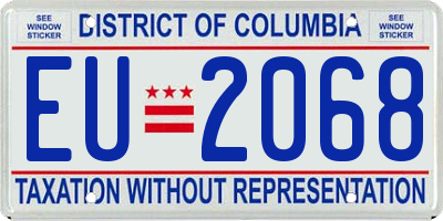DC license plate EU2068