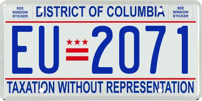 DC license plate EU2071