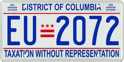DC license plate EU2072
