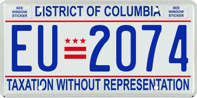 DC license plate EU2074