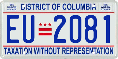 DC license plate EU2081