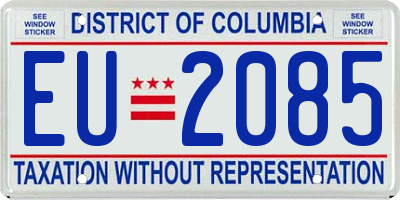 DC license plate EU2085