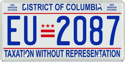 DC license plate EU2087