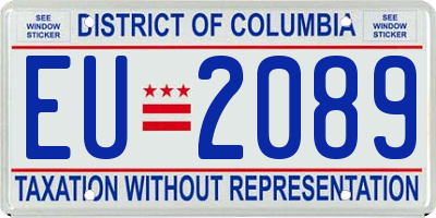 DC license plate EU2089