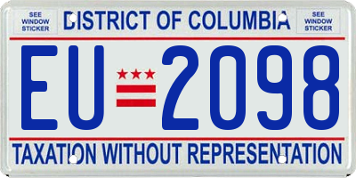 DC license plate EU2098