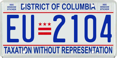 DC license plate EU2104