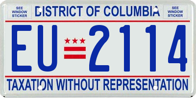 DC license plate EU2114