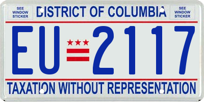 DC license plate EU2117