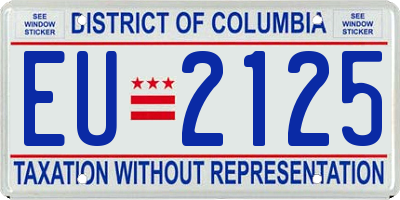 DC license plate EU2125