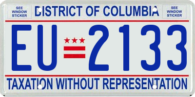 DC license plate EU2133