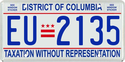 DC license plate EU2135