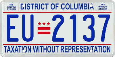 DC license plate EU2137