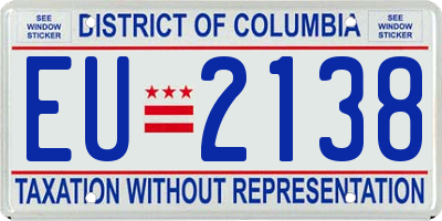 DC license plate EU2138