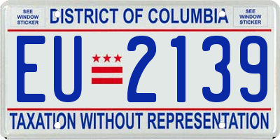 DC license plate EU2139