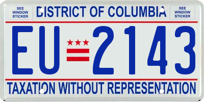 DC license plate EU2143