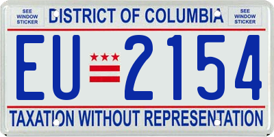 DC license plate EU2154