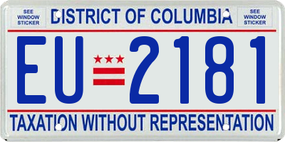 DC license plate EU2181