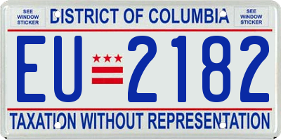 DC license plate EU2182