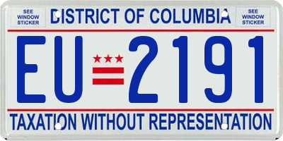 DC license plate EU2191