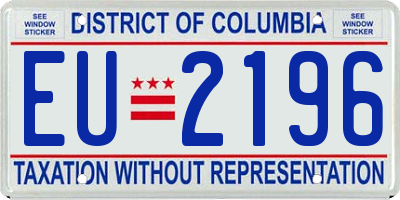 DC license plate EU2196