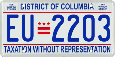 DC license plate EU2203