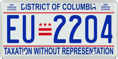 DC license plate EU2204
