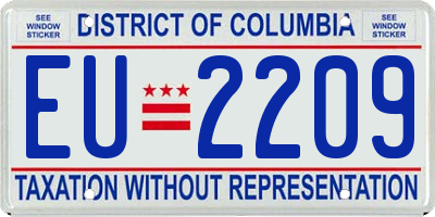 DC license plate EU2209