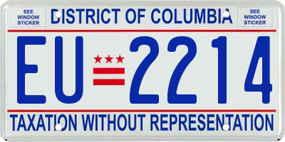 DC license plate EU2214