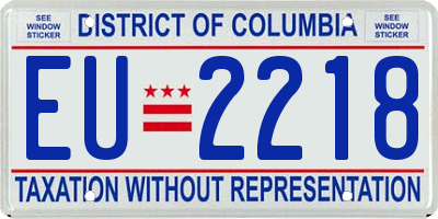 DC license plate EU2218