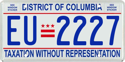 DC license plate EU2227