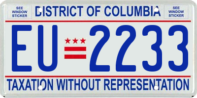 DC license plate EU2233
